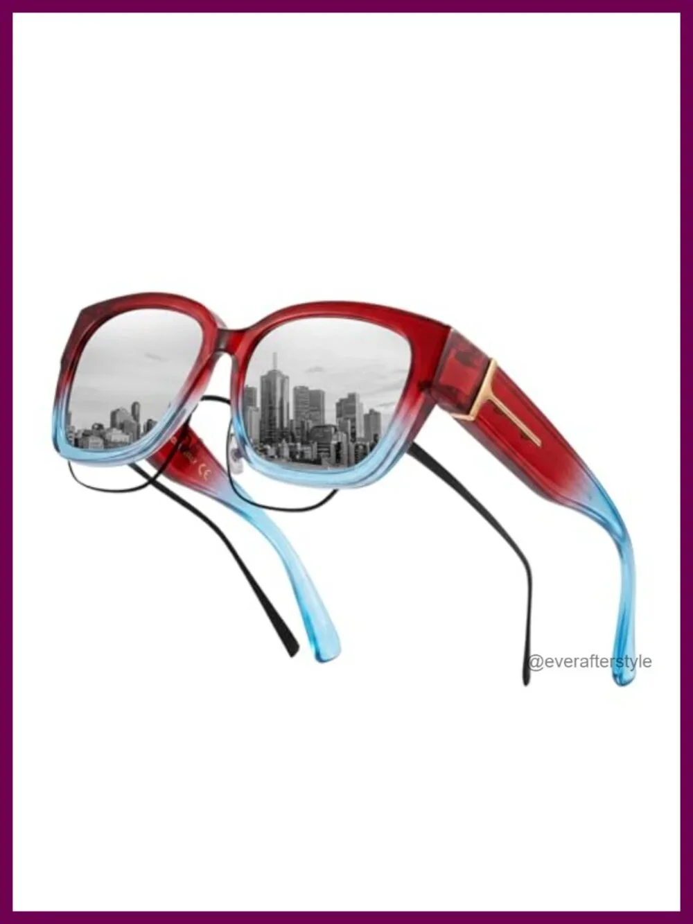 Polarized Fit Over Sunglasses for Women Square Oversized TR90